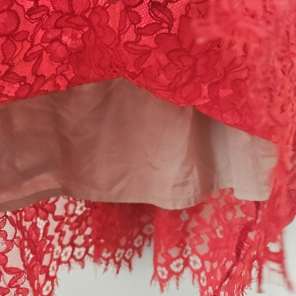 Shoshanna Floral Lace Dress Red Size 6 - Picture 5 of 9